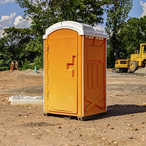 how often are the portable restrooms cleaned and serviced during a rental period in Lawrence County MO